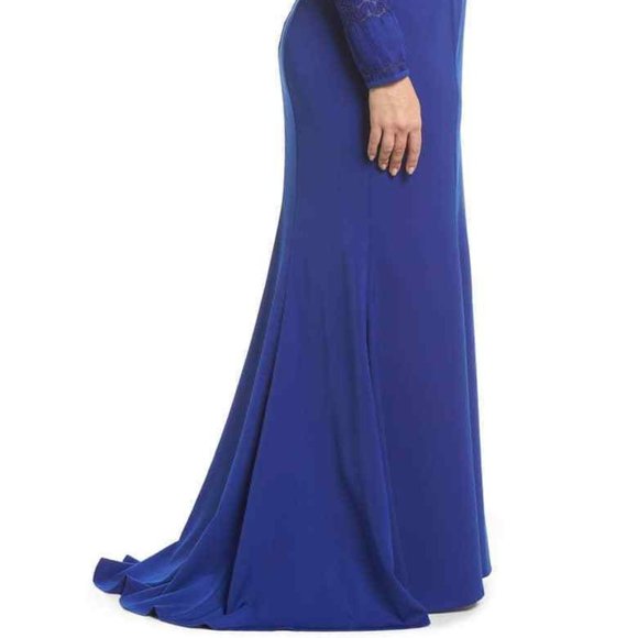 MAC DUGGAL EMBELLISHED WAIST ROYAL BLUE GOWN SZ 16W - Picture 7 of 10
